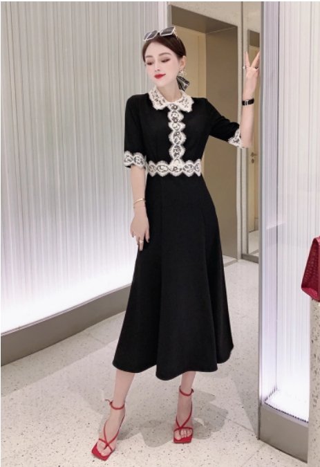 Vintage Fekete Hüvelyes Ruha