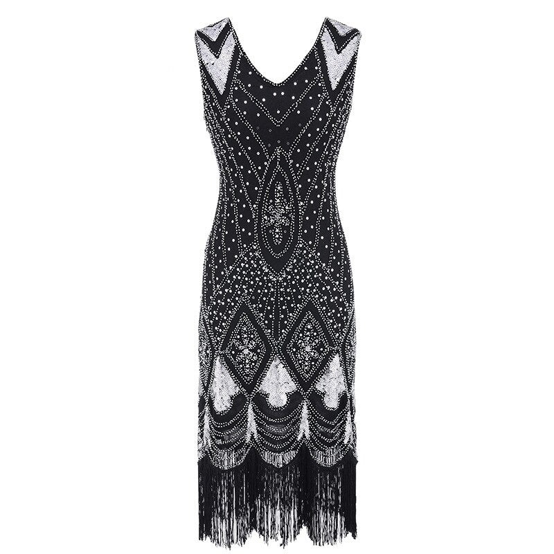 Gatsby Chic Ruha Fekete Ezüst