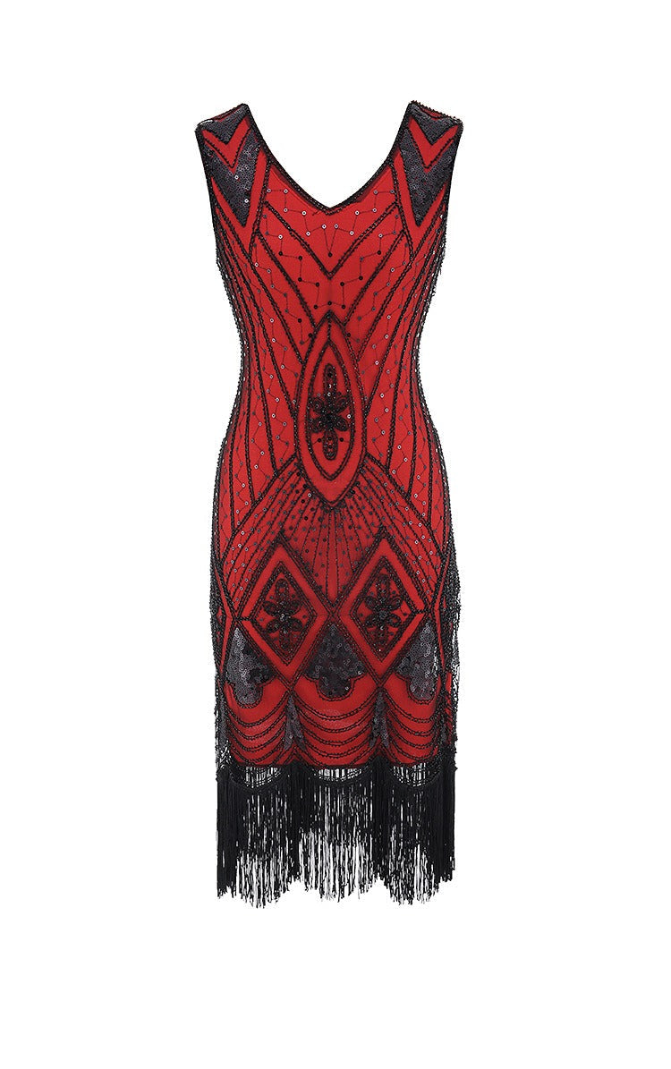 Piros Gatsby Elegáns Ruha