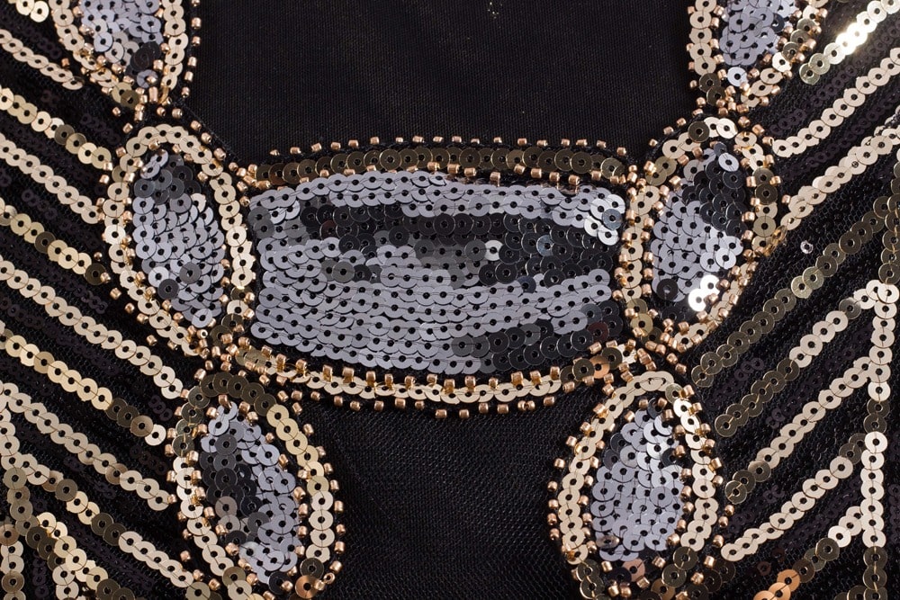 Fekete És Arany Rövid Gatsby Ruha