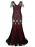 Bordó Haute Couture Hosszú Gatsby Ruha