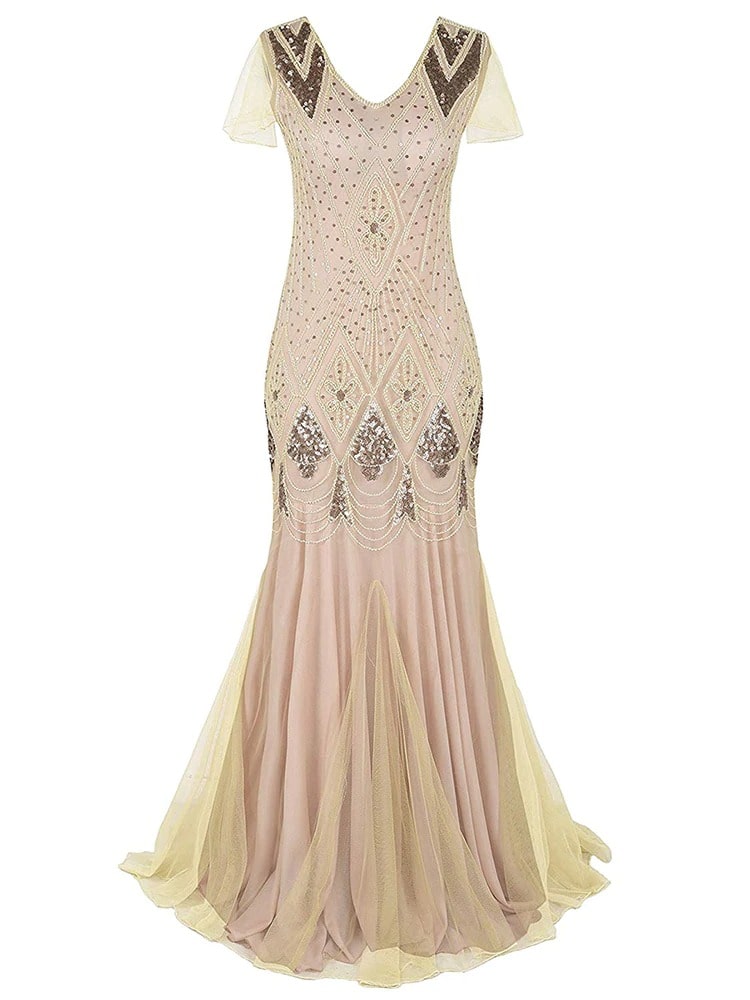 Elefántcsont Haute Couture Hosszú Gatsby Ruha