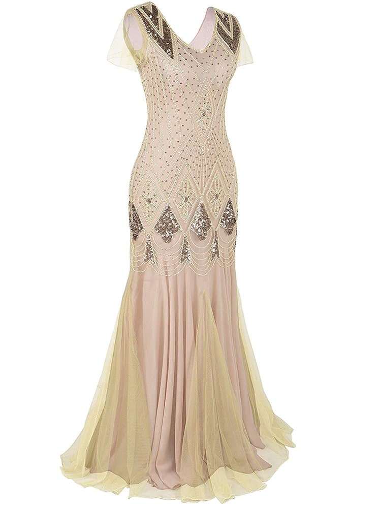 Elefántcsont Haute Couture Hosszú Gatsby Ruha