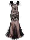 Rózsaszín Haute Couture Hosszú Gatsby Ruha