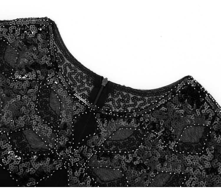 20-As Évek Ihlette Fekete Ruha