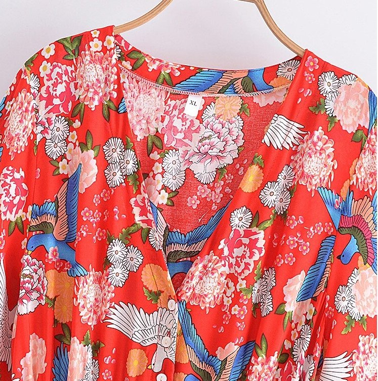 70-Es Évekbeli Fleurette Hosszú Ruha