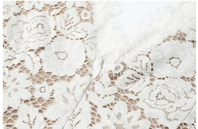 Vintage Fehér Csipke Esküvői Ruha