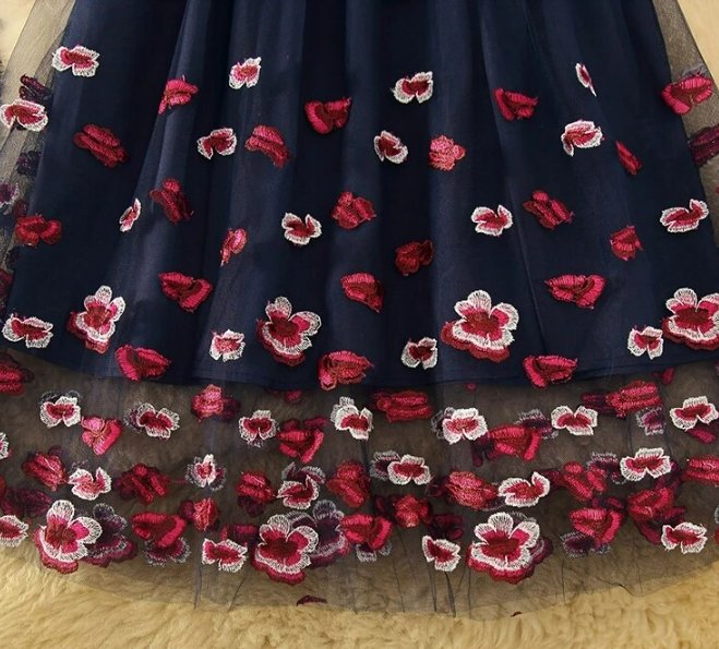 Vintage Sötétkék Csipke Esküvői Ruha