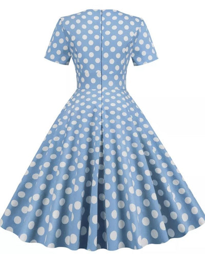 50-Es Évek Vintage Stílusú Kék Ruha