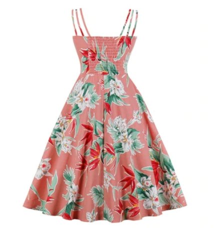 Molett Vintage Stílusú, Rózsaszín Ruha