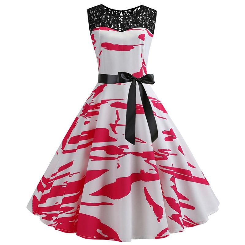 Vintage Piros-Fehér Trapéz Ruha