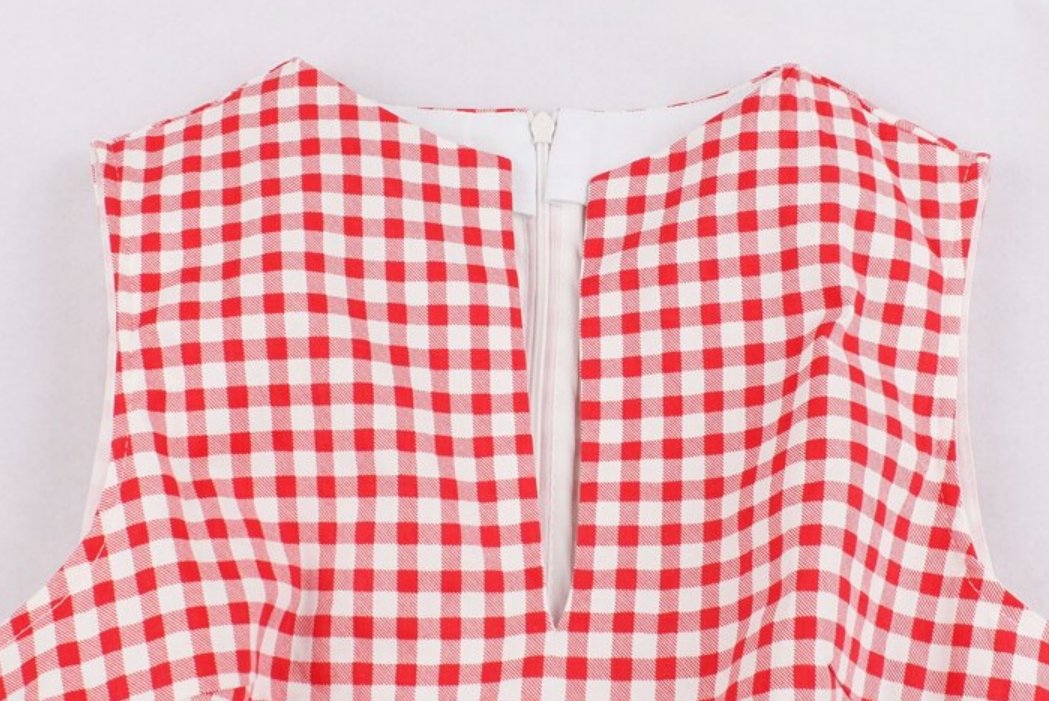 Vintage Gingham Ruha Zsebek