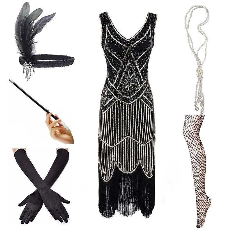 Vintage 1920 Fekete Arany Ruha