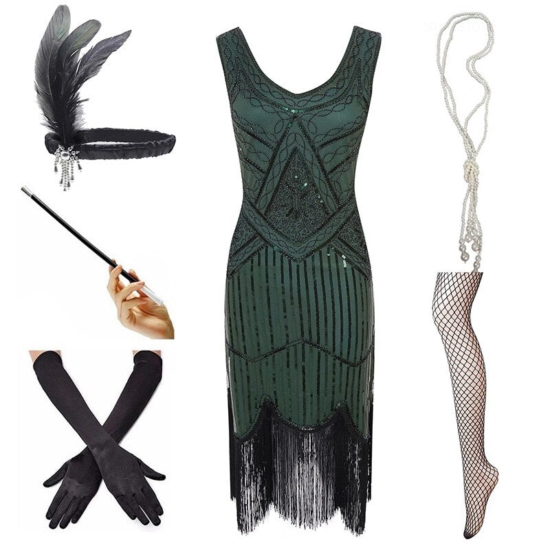 Vintage 1920-As Zöld Ruha