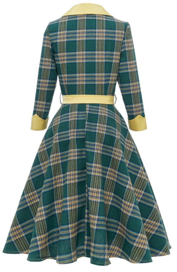 Vintage 3/4 Csíkos Ruha