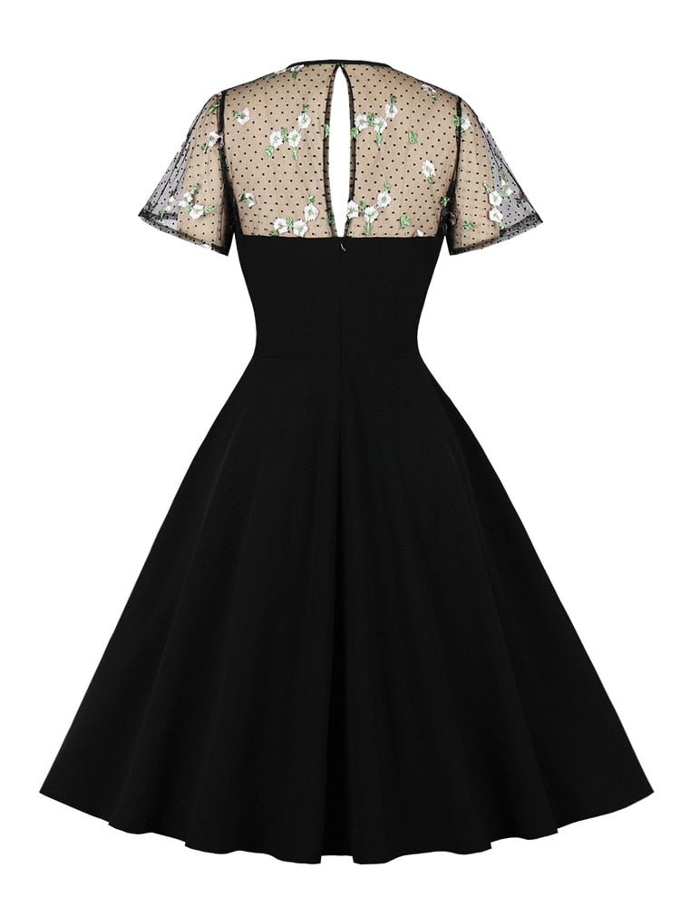 Vintage 50-Es Évek Nagy Méretű Fekete Ruha