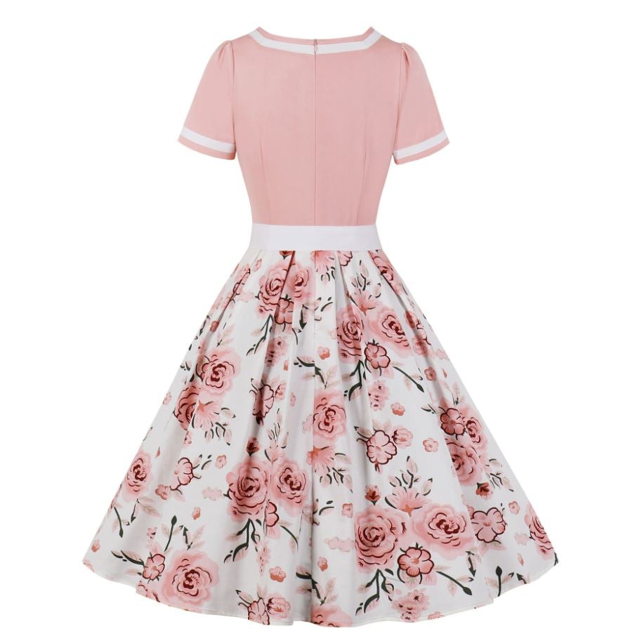 Vintage 50-Es Évek Molett Rózsaszín Ruha