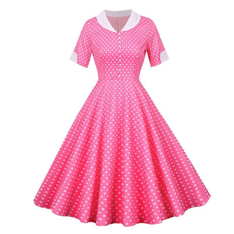 Vintage 50-Es Évek Rózsaszín Pöttyös Ruha