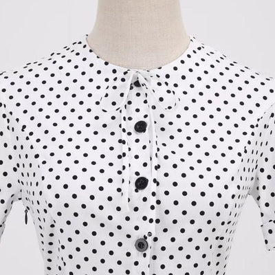 Vintage 60-As Évek Fekete-Fehér Ruha