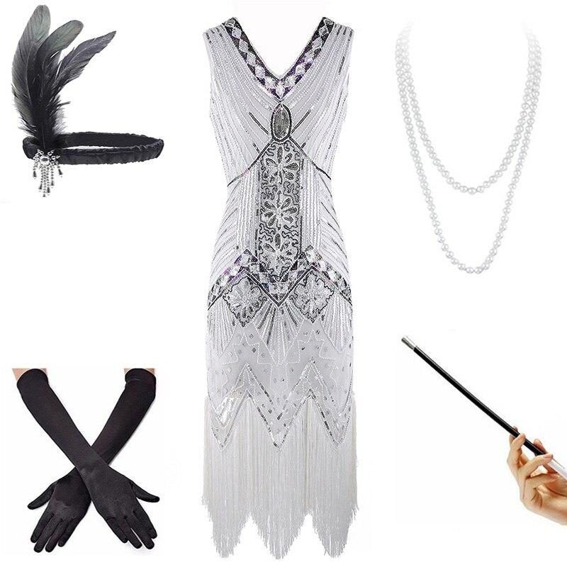 Vintage 20-As Évek Fehér Ruha