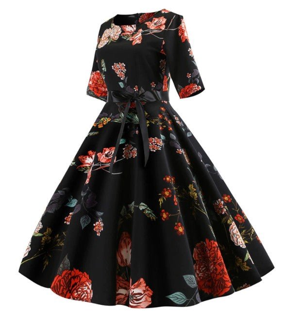 Vintage 50-Es Évek Virágos Ruha