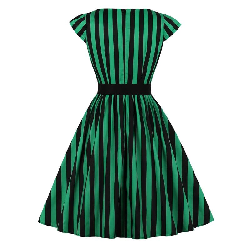 Vintage 50-Es Évek Molett Csíkos Ruha