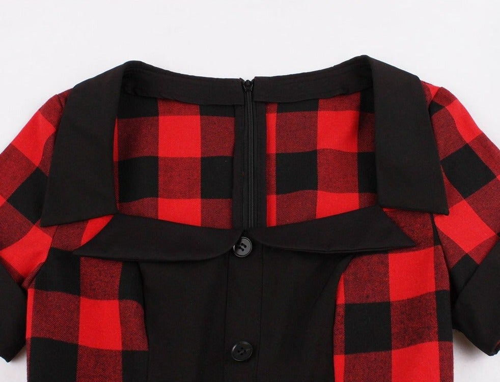 Vintage 50-Es Évek Molett Piros Ruha