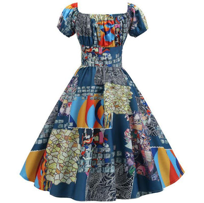 Vintage 60-As Évek Patchwork Ruha