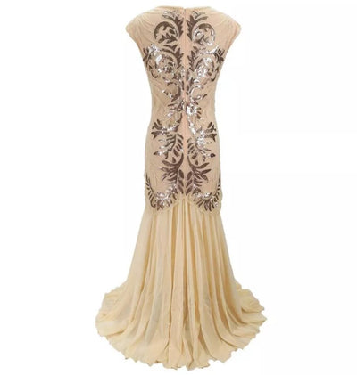 Vintage 1920-As Évek Art Deco Bézs Ruha