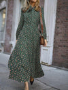 Vintage 40-Es Évek Flowy Green Ruha