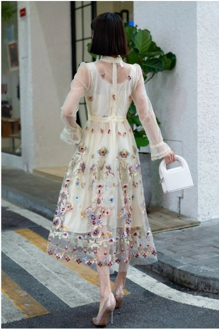 Vintage 40-Es Évek Hosszú Ruha Pezsgő