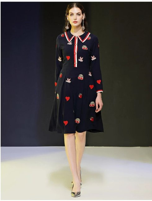 Vintage 40-Es Évek Sötétkék Estélyi Ruha