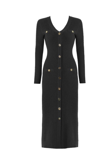 Vintage 40-Es Évek Fekete Bodycon Ruha