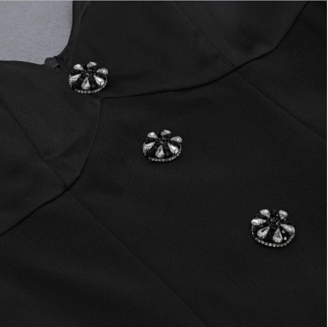 Vintage 40-Es Évek Fekete Ruha