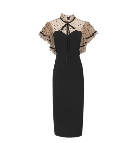 Vintage 40-Es Évek Fekete Magas Derekú Ruha