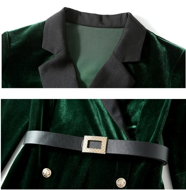 Vintage 40-Es Évek Zöld Bársonyruha