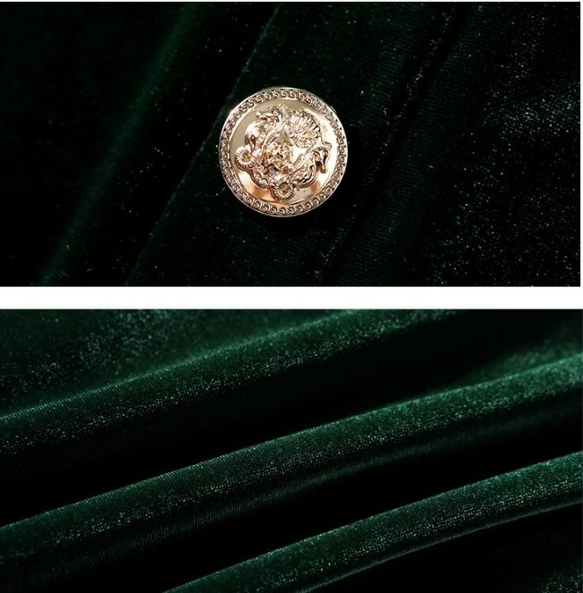 Vintage 40-Es Évek Zöld Bársonyruha