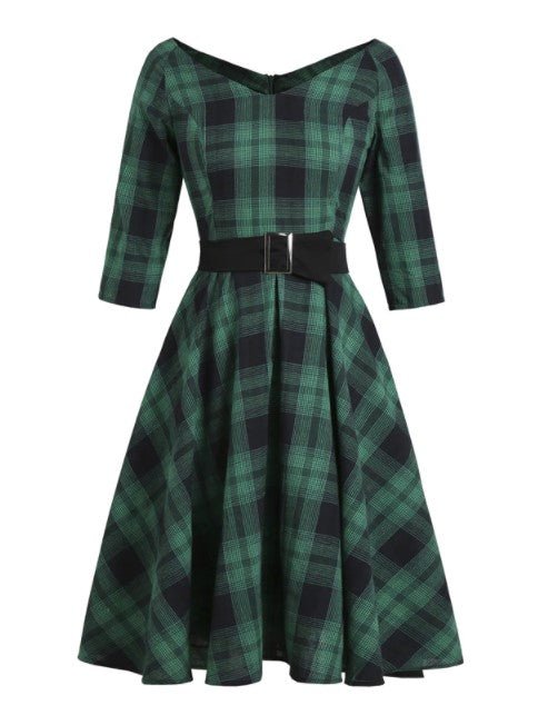 Vintage 50-Es Évek Tartan Ruha