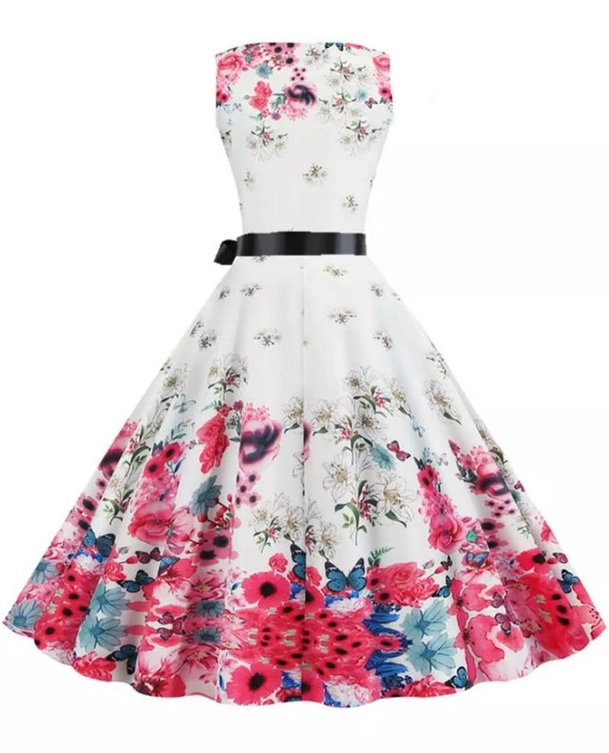 Vintage 50-Es Évek Nagyméretű Ruha