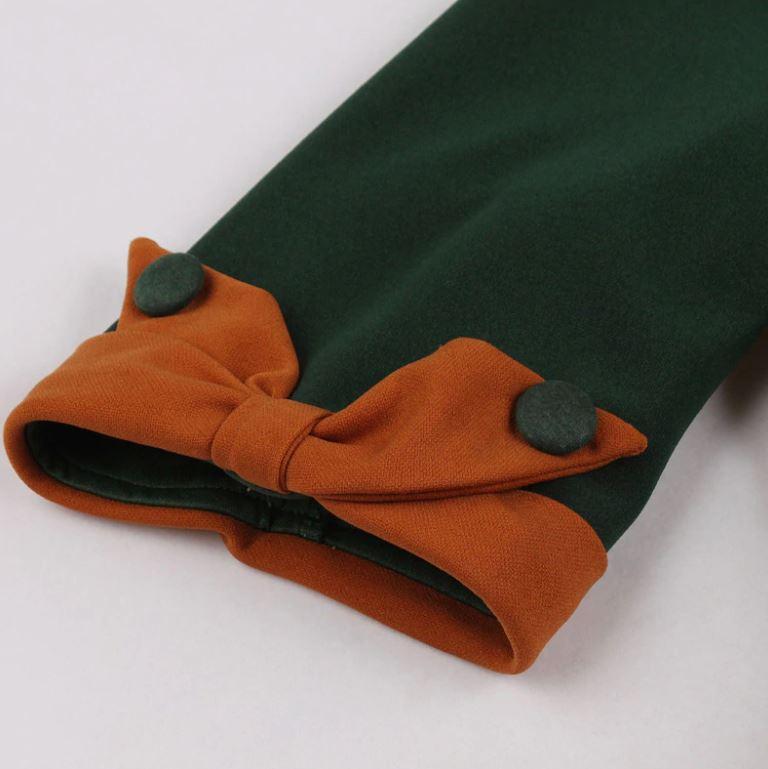 Vintage Őszi Zöld Ruha