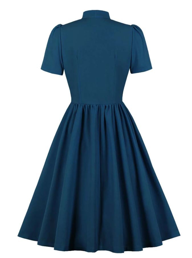 Preppy Vintage Dress Blue