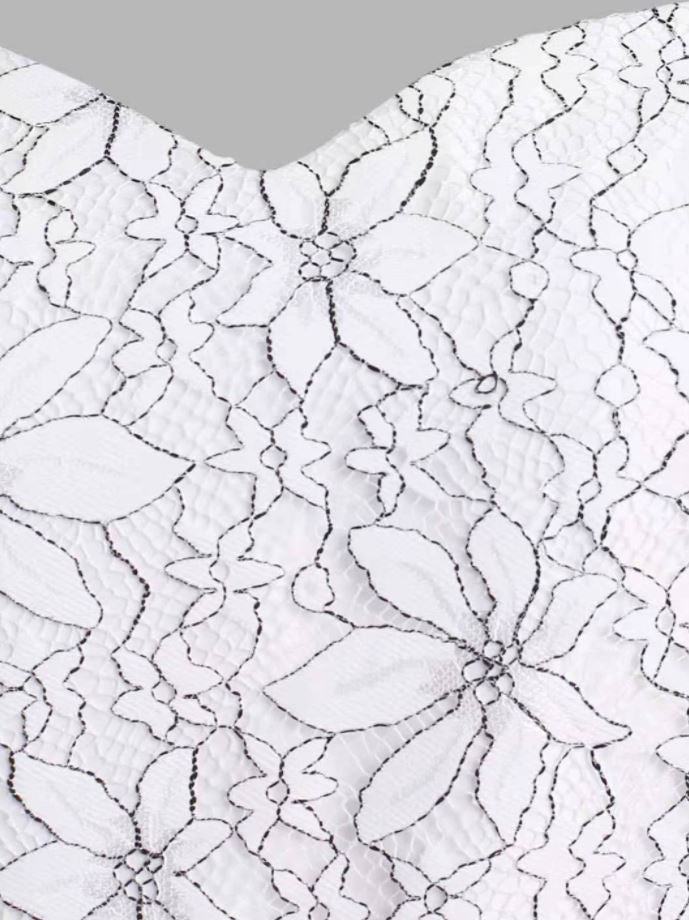 Vintage Fehér Hímzéses Ruha