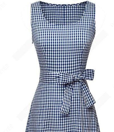 Vintage Kék Kockás Ruha