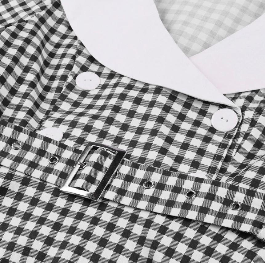 Vintage Fekete Kockás Ruha