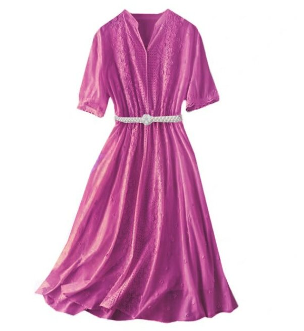 Vintage V-Nyakú Fuschia Ruha
