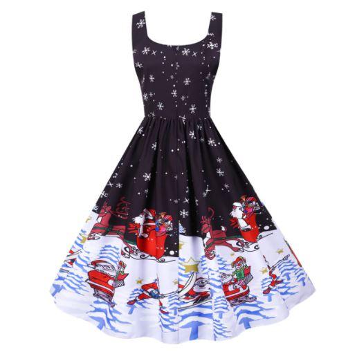 Vintage Fekete Karácsonyi Ruha