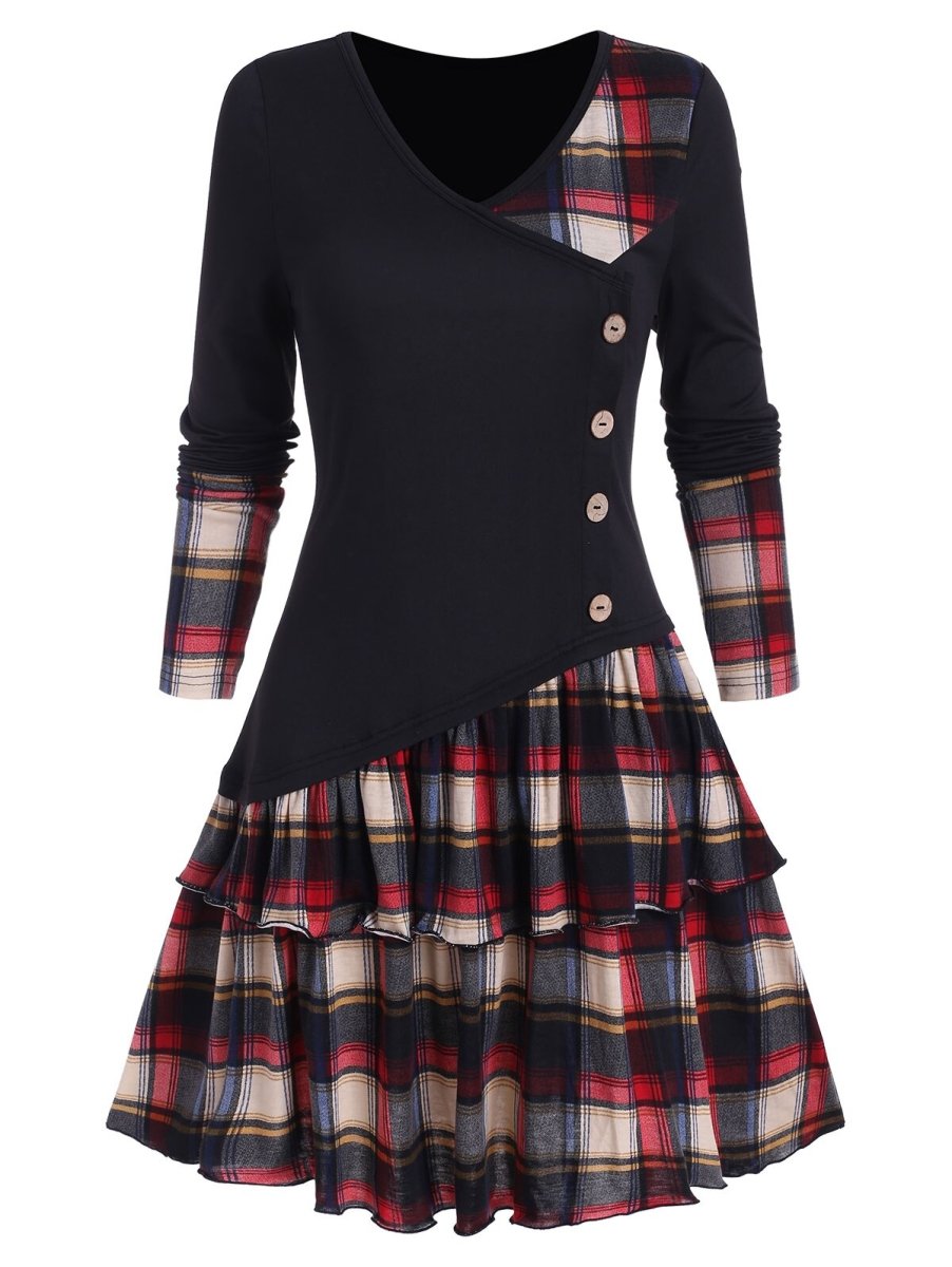 Vintage Fekete Skót Ruha