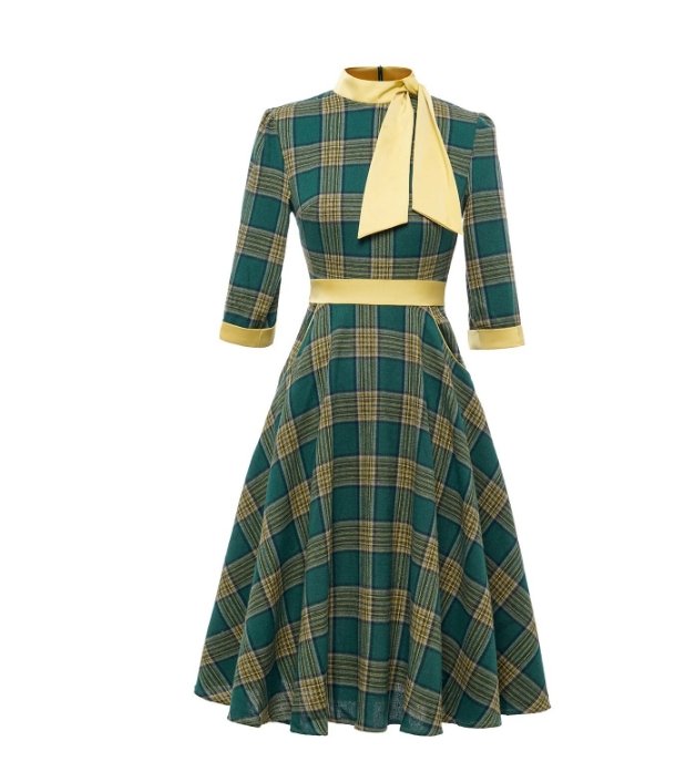 Vintage Zöld Elegancia Ruha