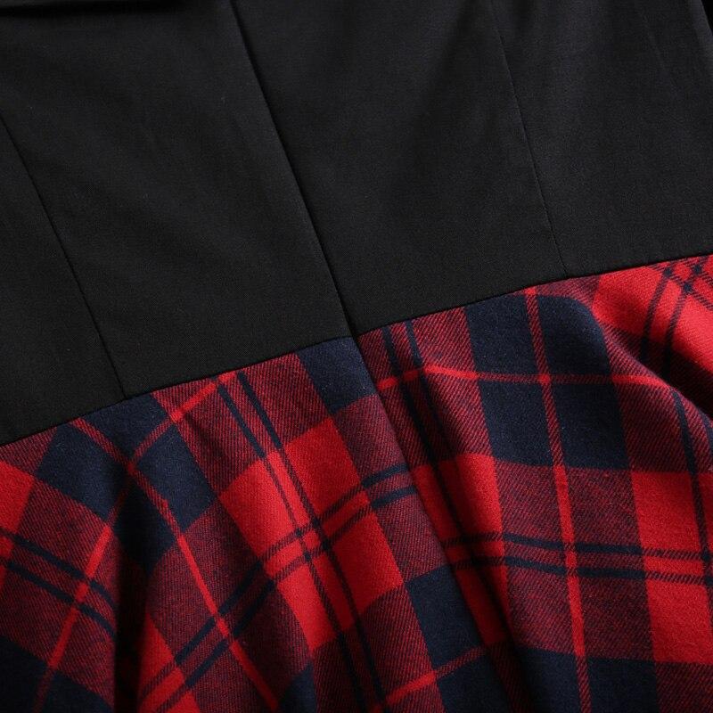 Vintage Vállról Leválasztott Tartán Ruha