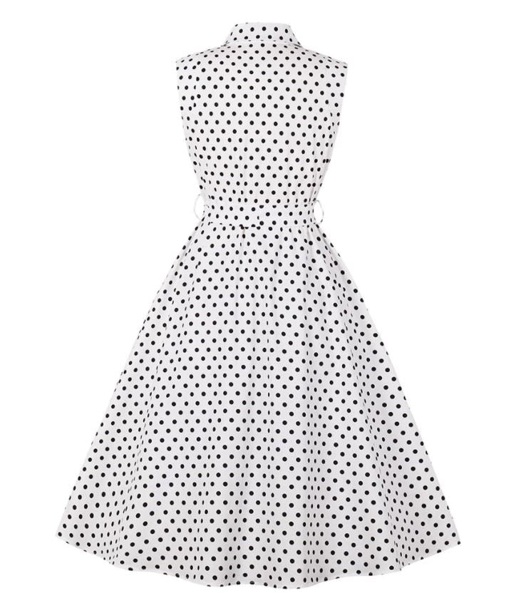 Vintage Fekete-Fehér Női Ruha